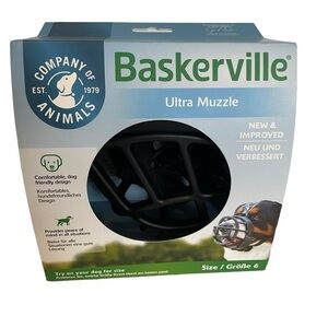 Baskerville XL Ultra Dog Muzzle Sz 6 Black Hard Plastic Adjustable EUC